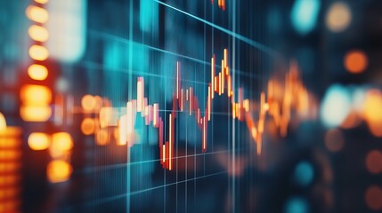 Market trends analysis financial sector data visualization digital environment close-up view economic insights