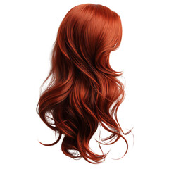 Fototapeta premium Woman with long red hair showcasing stunning style and radiant color in a fashionable and artistic portrait white isolate background