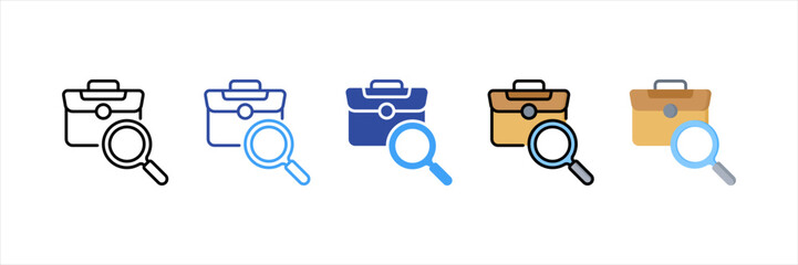 Job Search Multi Style Icon Set