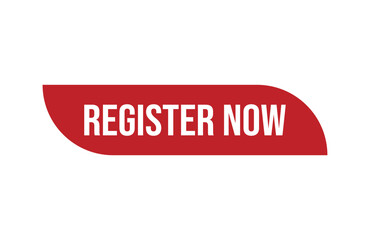 Red banner register now isolated on white background.