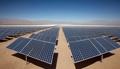 Vast Solar Panel Farm in Desert Green Innovation for Clean Energy Future