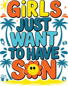 Bright and trendy illustration with a warm seasonal theme, perfect for print-on-demand products and casual wear.