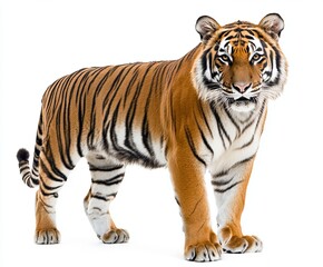 Naklejka premium A tiger on the white background