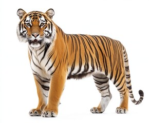 Fototapeta premium A tiger on the white background