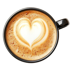 Small cup of cappuccino isolated on a transparent background