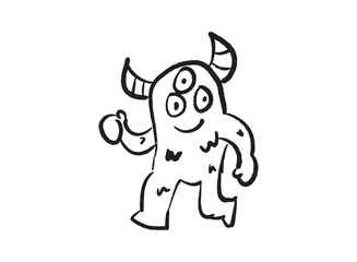 Illustration of an Space Alien Handdrawn 