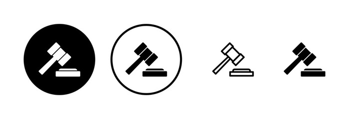 Gavel icon logo design. judge gavel sign and symbol. law icon. auction hammer