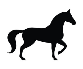 Silhouette of a horse in profile. isolated vector on white background.