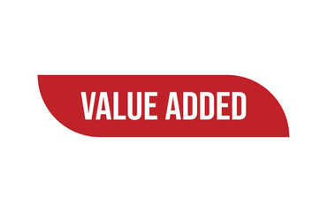 Fototapeta premium Red banner value added isolated on white background.