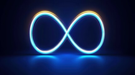 Luminous Infinity Symbol in Cyberpunk Style Represents Eternal Loops and Boundless Possibilities
