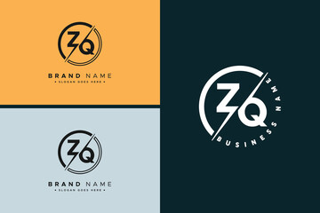 Creative Logo for Initials ZQ in Monogram Style - Vector Template for Initial Letter Z and Q