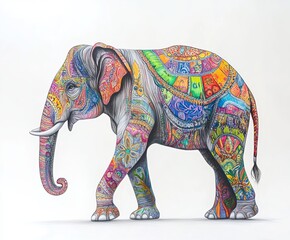 Obraz premium Asian elephant On white background
