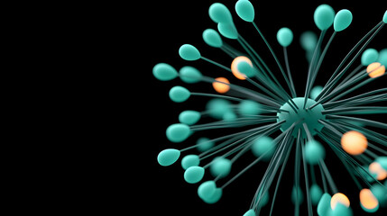 Template for science and technology presentation. Plexus-style background.