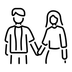 A linear style icon showing a community 