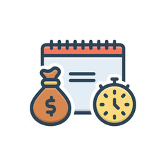 Color illustration icon for payday