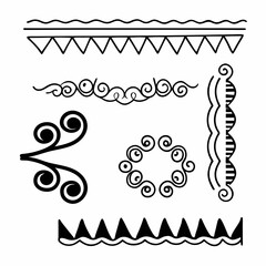 Elegant vintage decorative elements and ornate floral borders set
