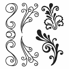 Abstract floral ornament with swirling decorative elements