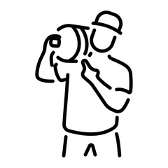 A linear style icon showing water donation 