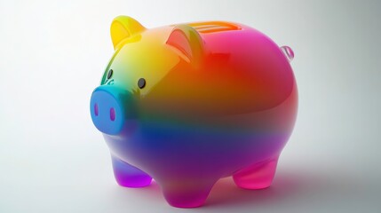 Vibrant Piggy Bank for Donations on Isolated Background