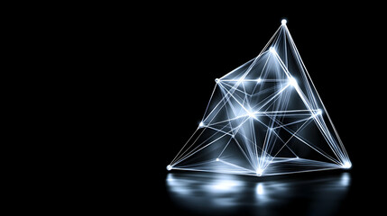 Template for science and technology presentation. Plexus-style background.