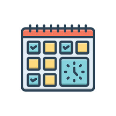 Color illustration icon for schedule