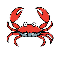 Cartoon Red Crab Illustration Seafood Clipart Funny Crustacean