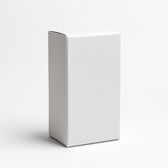 Naklejka premium Minimalist White Product Packaging Mockup: Clean, Unbranded Cardboard Box on a Simple White Background 