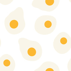 Fried Egg Seamless Pattern, vector illustration