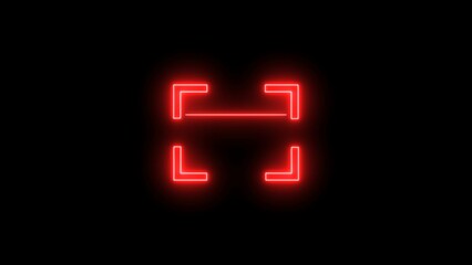 Scan QR code to loop neon bright red color 4k illustration on black background. 