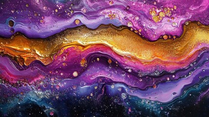 An abstract artistic image featuring swirling colors and shimmering details