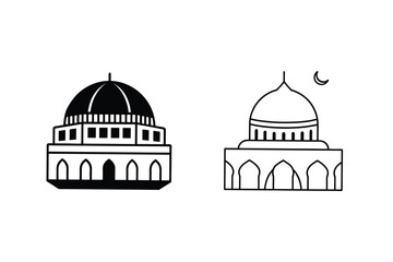 Dome of the Rock, Islamic Architecture, Jerusalem, Holy Site, Minimalist Icons, Religious Symbol, BLM