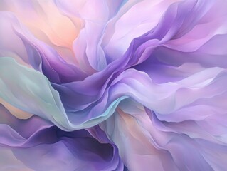 Obraz premium Exploring the delicate curves and layers of abstract floral inspirations in soft lavender hues