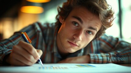 A person studying economics at a university.