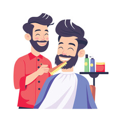 Beard Trim Vector Style illustration. Eps 10 File 
