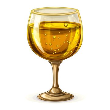 recommend clip art: Glass of Sparkling Yellow Liquid with Bubbles Still Life, Enchanted Objects and Magical Artifacts Concept