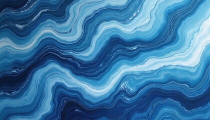 Fototapeta premium Ocean waves marble texture background in blue, azure colors. Abstract liquid art design. Coastal colors. Modern art, natural stone surface, stone pattern. Wallpaper, decor, interior design.