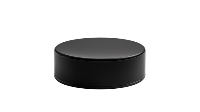 A simple black cylindrical platform on a black background