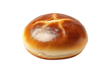 Hamburger bun isolated on transparent background.