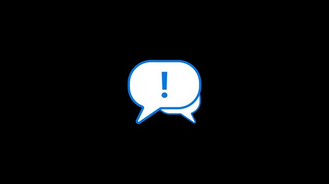 Exclamation mark on Chat bubble Animation