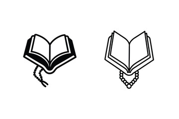 Islamic Holy Quran Book Icons Open Book, Kasbah Beads