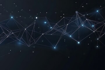 Connected Network with Luminous Nodes and Intertwined Lines in Space