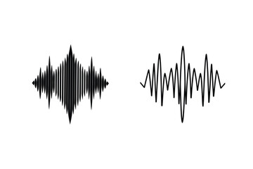 Sound Waveforms Audio Frequency Visualizations, Music Equalizer Graphic