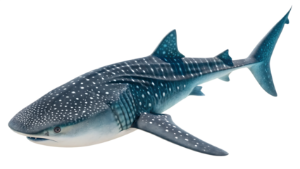 Whale Shark 3D Model Isolated on White Background as Transparent PNG. AI GENERATED