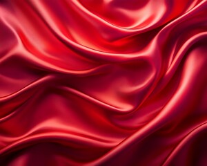 Obraz premium Luxurious red fabric with smooth folds and elegant curves throughout