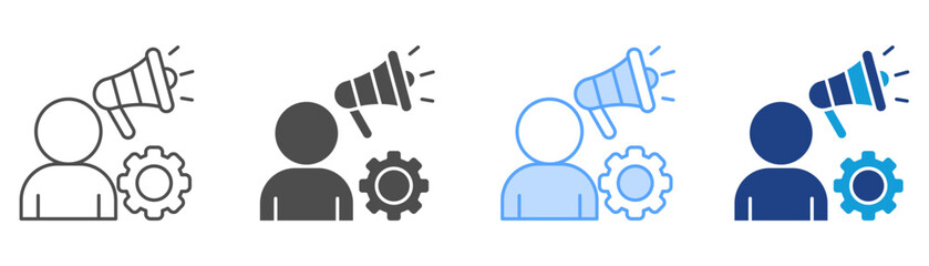 Obraz premium Marketing Consultant Icon Set Multiple Style Collection