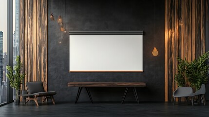 Modern Blank Canvas Mockup in Industrial Loft Interior AI Generated