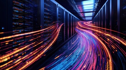 Large server room packed with numerous servers showcasing advanced technology for data management