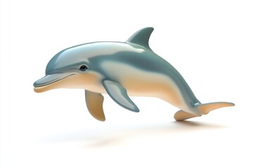 Fototapeta premium A playful 3D model of a bottlenose dolphin leaping gracefully through the ocean.