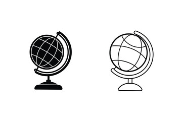World globes, geography, education, learning, travel, map, earth, global, exploration, icons