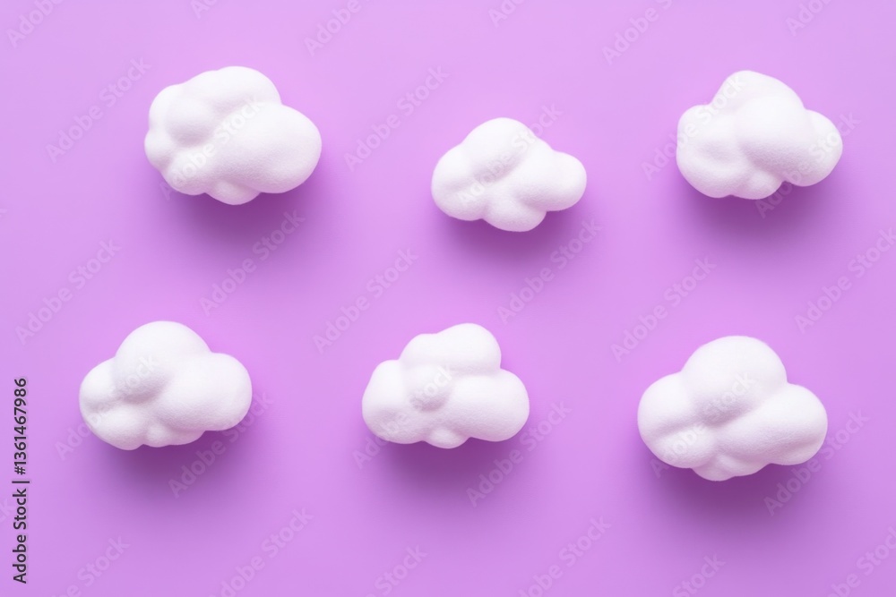 Poster colorful speech bubbles and boom text in playful arrangement on vibrant purple background, boom text